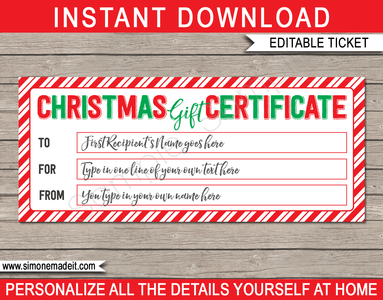 Printable Christmas Gift Certificate Christmas Gift Voucher
