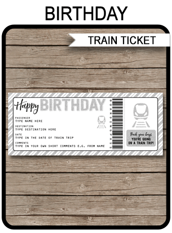 surprise birthday train trip boarding pass fake train ticket trip