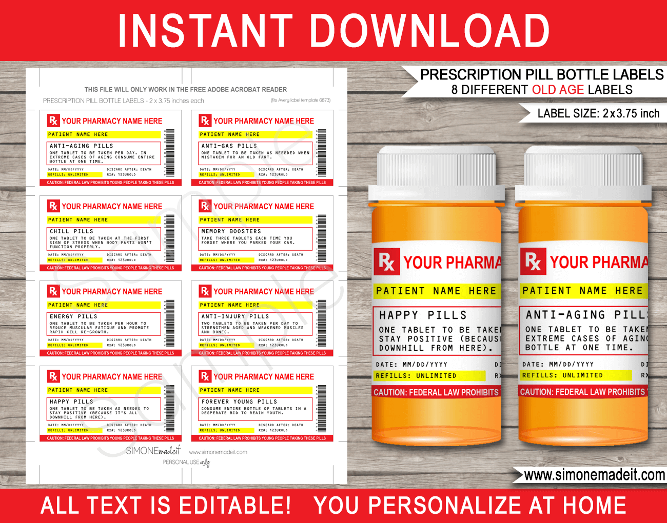 Printable Editable Prescription Label Template Printable Templates