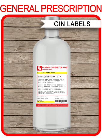 printable prescription gin labels template liquid chill