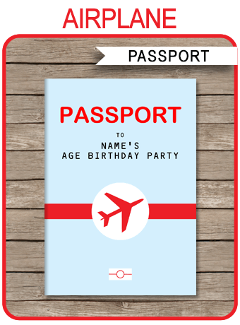 Printable Birthday Party Passport 5x7 Instant Download 