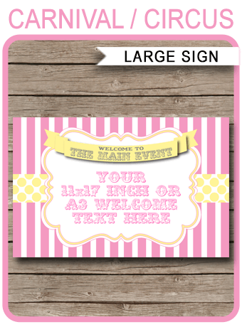 Carnival Party Welcome Sign Template | Printable Circus Decorations