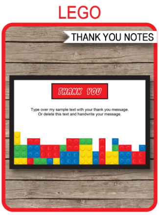 Lego Party Printables | Editable Lego Templates