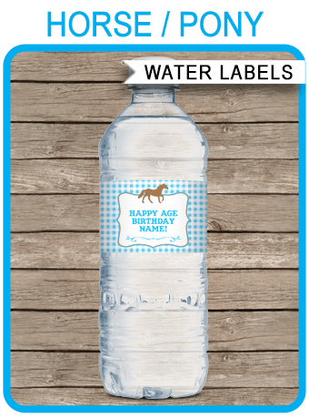 printable horse water bottle labels template pony birthday party