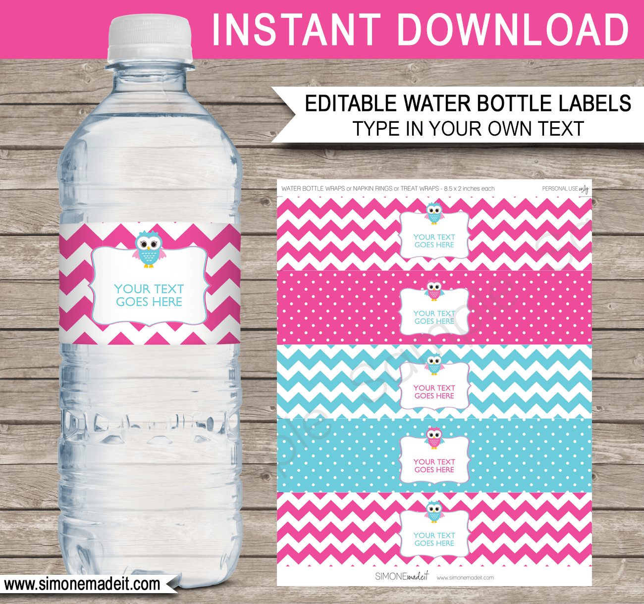 5 best free printable water bottle labels water bottle label template