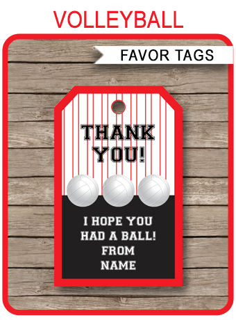 Editable Baseball Team Party Favor Tags Personalized Jersey 