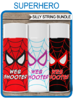 Superhero Web Shooter Labels – bundle